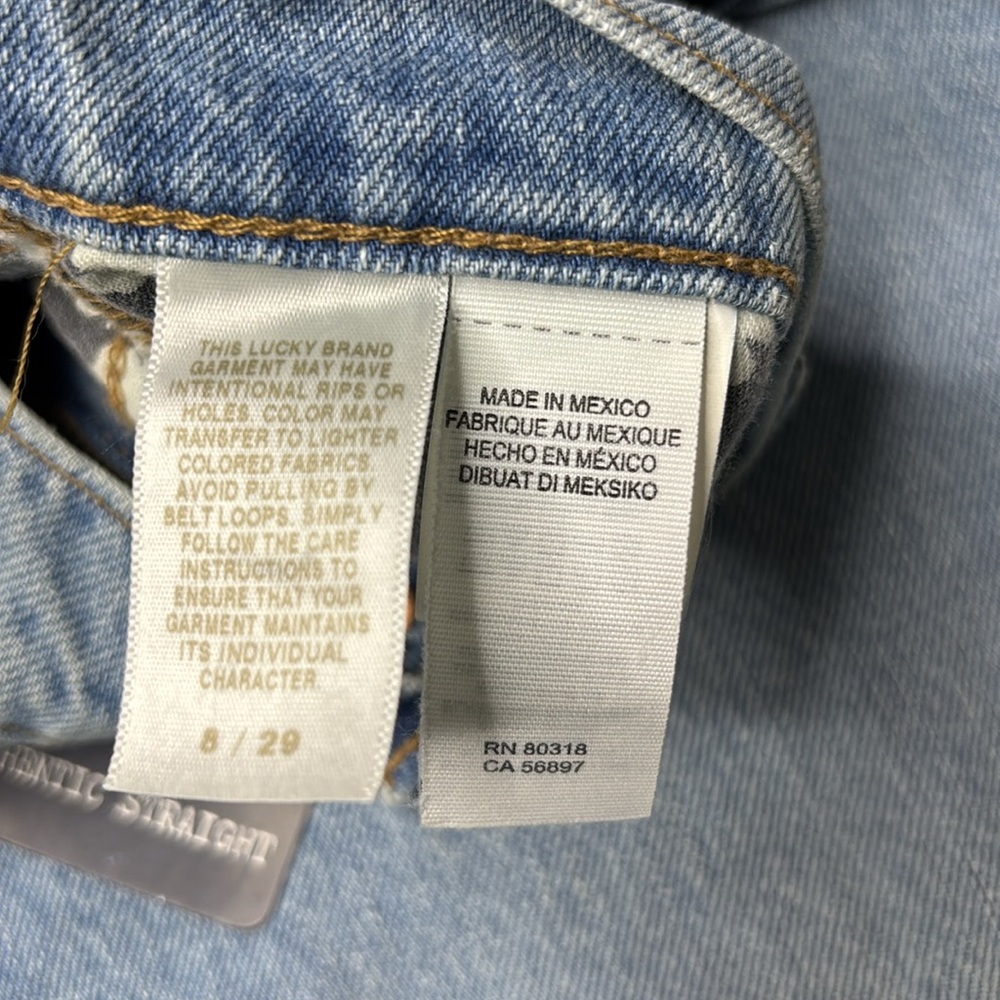 Lucky Brand Mid Rise Authentic Blue Straight Leg Jeans Classic Style Size 29 - Picture 6 of 12